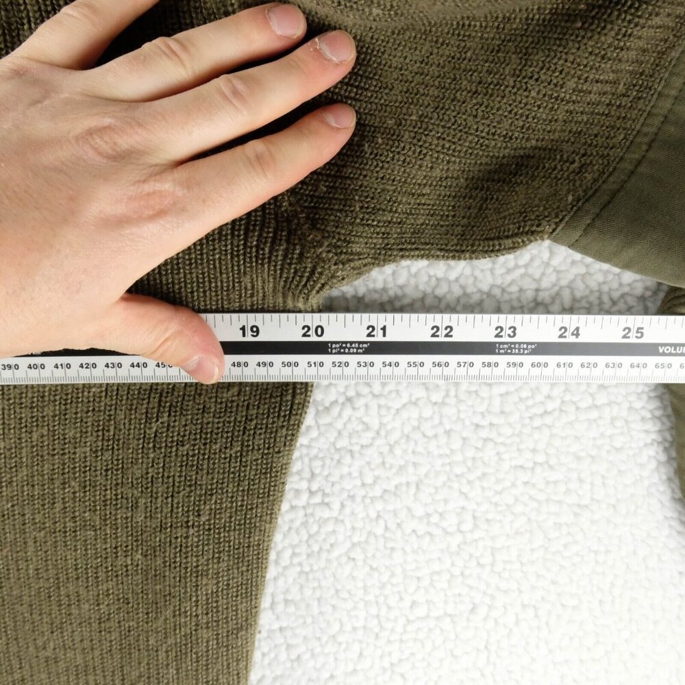 Vintage Comando Sweater Mens Small Olive Green Germany Elbow Matches Knit Army - Picture 8 of 9